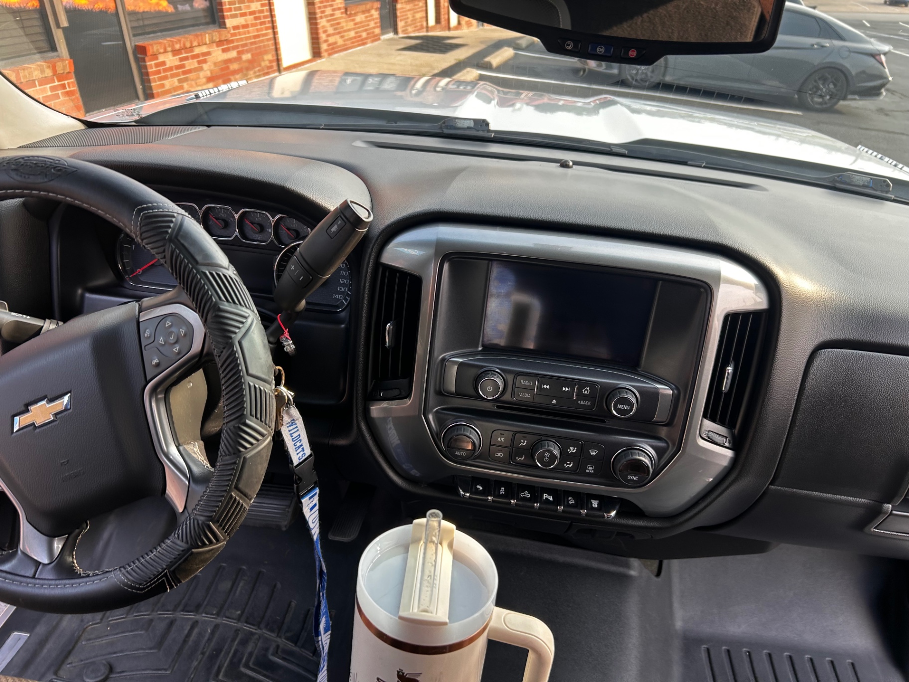 Spotless truck dashboard, vents and infotainment screen