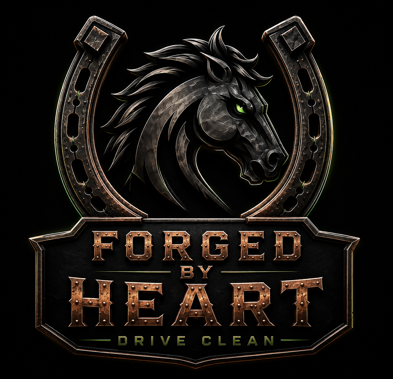 Forged by Heart — Drive Clean logo